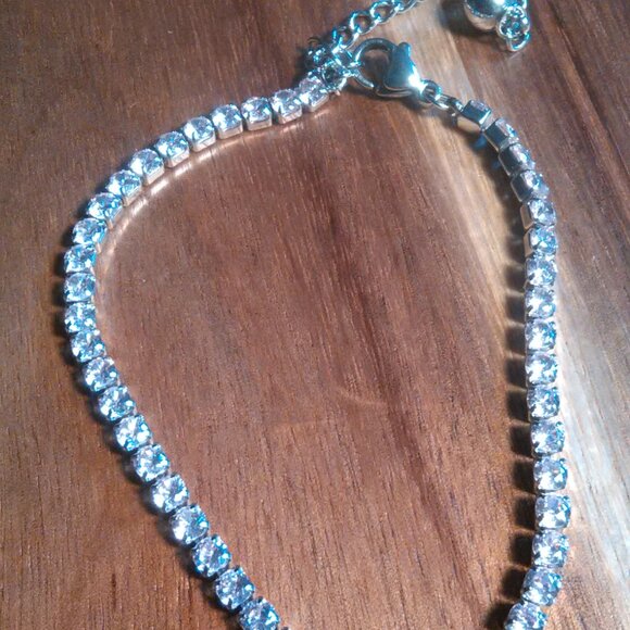 Pink Cubic Zirconia Stainless Steel Tennis Bracelet - Picture 5 of 14